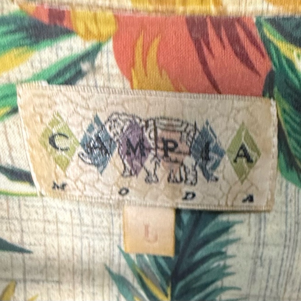 Campia Moda men’s shirt sleeve button down Hawaiian tropical beach shirt L - Picture 7 of 7